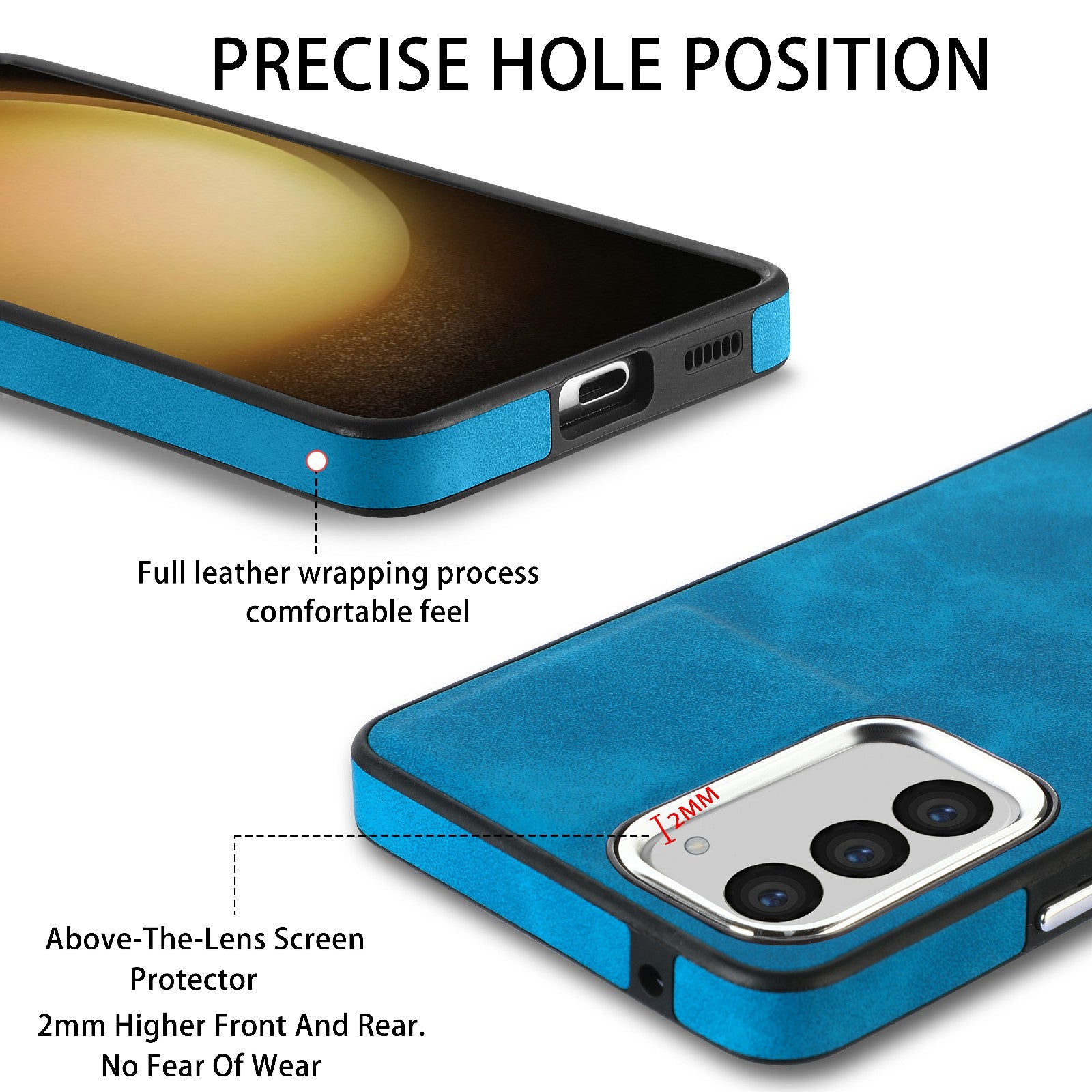 For Samsung Galaxy S23 Skin-touch Texture Phone Case PU Leather TPU Electroplating Camera Frame Cover For Samsung Galaxy S23 Skin-touch Texture Phone Case PU Leather TPU Electroplating Camera Frame Cover